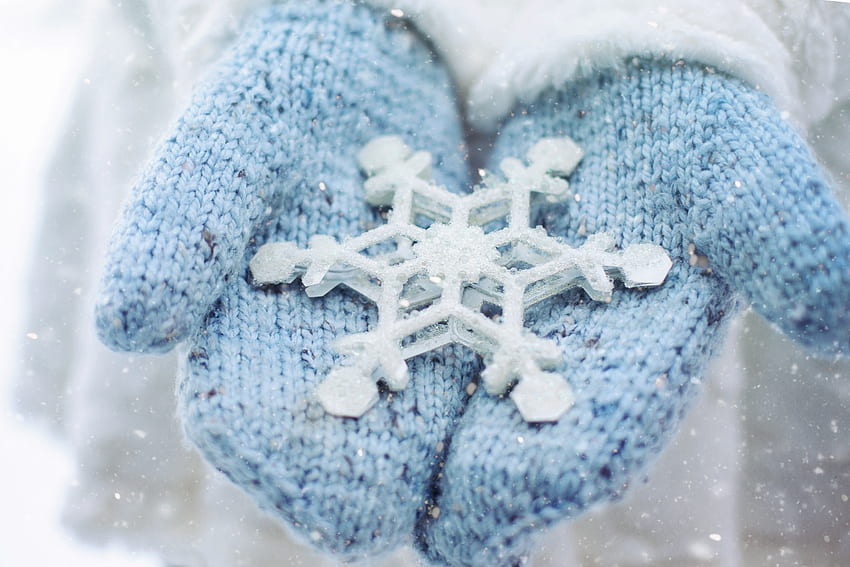Winter, , , Snowflake, Mittens HD wallpaper