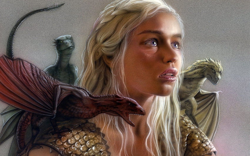 jeu des trônes ns Mère de dragões, Game of Thrones Dragon Queen Fond d'écran HD
