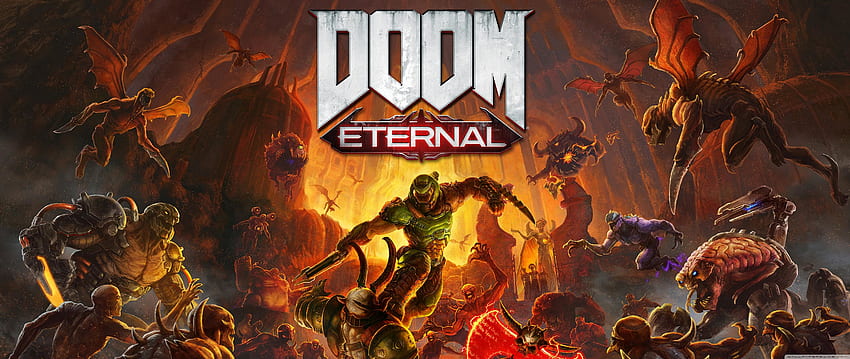 วิดีโอเกม DOOM Eternal 2020 Doom Slayer Ultra พื้นหลังสำหรับ U TV: จอกว้าง & UltraWide & แล็ปท็อป: แท็บเล็ต: สมาร์ทโฟน วอลล์เปเปอร์ HD