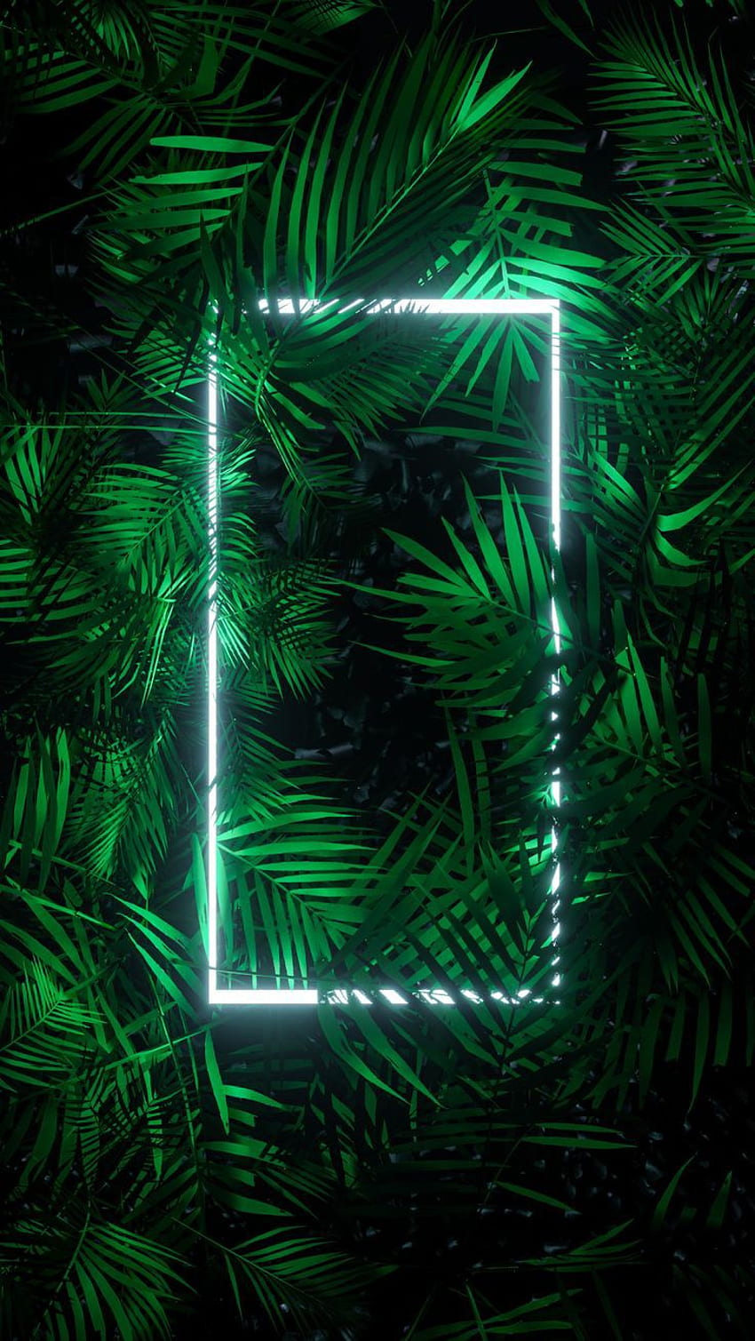 Neon, 3d, green, nature HD phone wallpaper