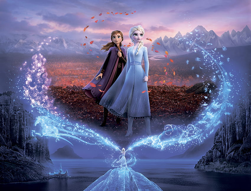 Замръзналото кралство 2, кралски сестри, филм, плакат HD тапет