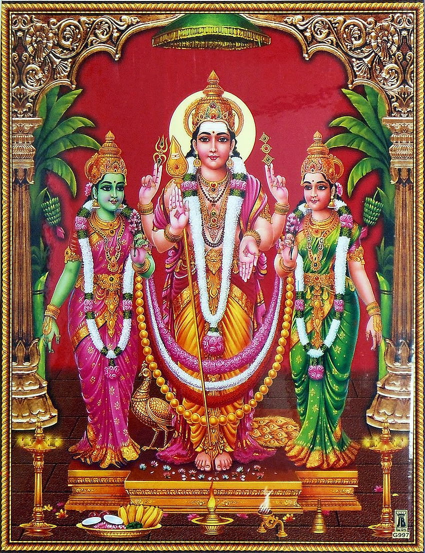 Lord Murugan, Valli and Devyani. Lord murugan, Lord ganesha paintings, Lord shiva family, Devayani HD phone wallpaper