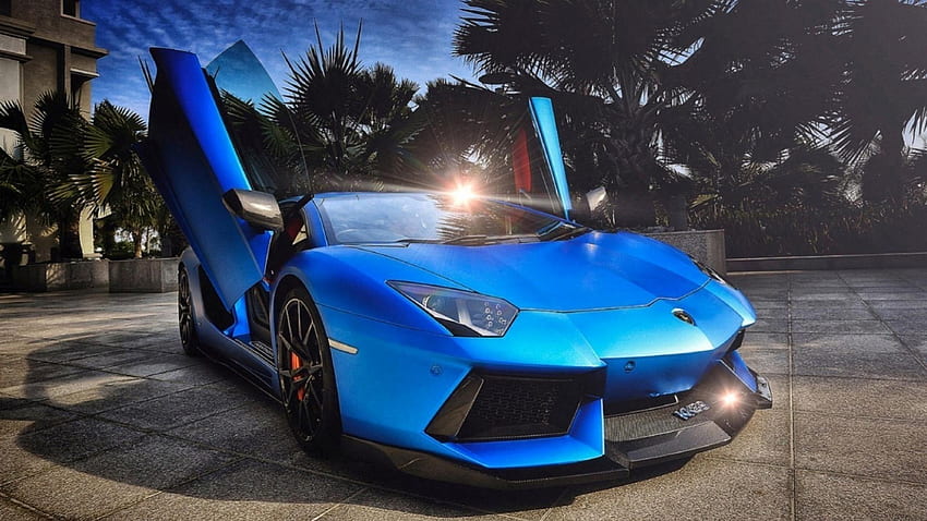 Lamborghini Azul, Coche Azul Eléctrico fondo de pantalla | Pxfuel