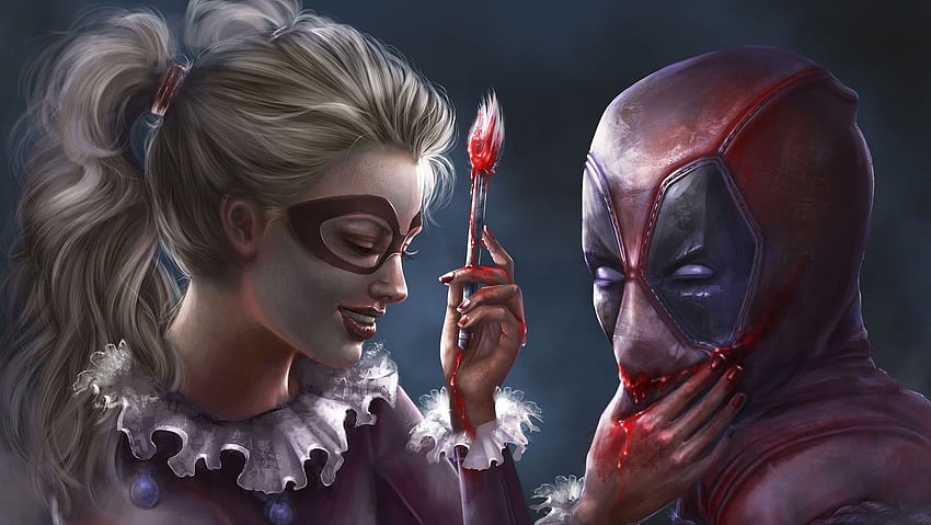 Harley Quinn, Deadpool, Artwork / and Mobile Background HD wallpaper