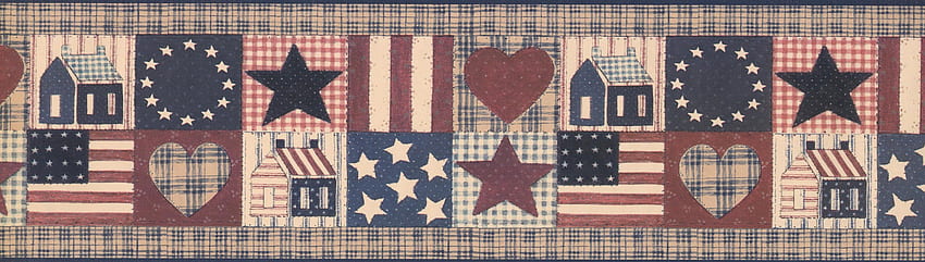 August Grove Amet American Flag Patriotic Stars Stripes Hearts 15' L, Patriotic Striped HD wallpaper