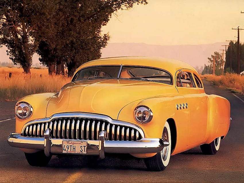 TREND : Classic Car, Orange Classic Car HD wallpaper