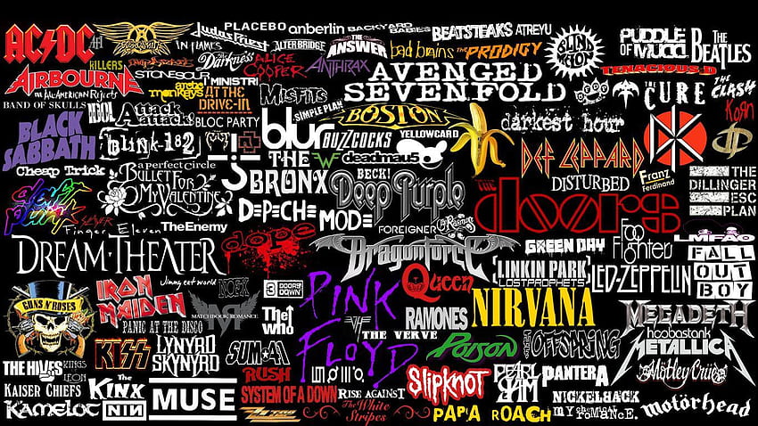 Cool Rock Band Logos HD wallpaper