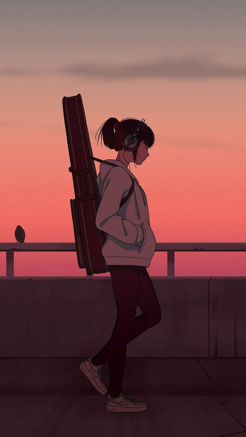 Alone Listening Music - iPhone, Anime Girl Listening to Music HD phone wallpaper
