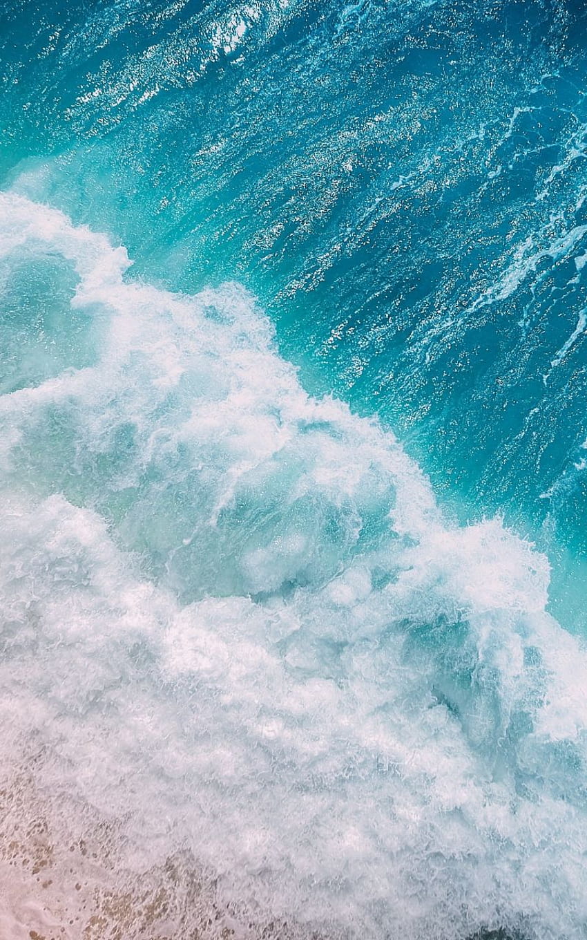 Океан, сини вълни, изглед от въздуха, Samsung Galaxy Note Gt N7000, Meizu Mx 2, фон, 800 X 1280 вълни HD тапет за телефон