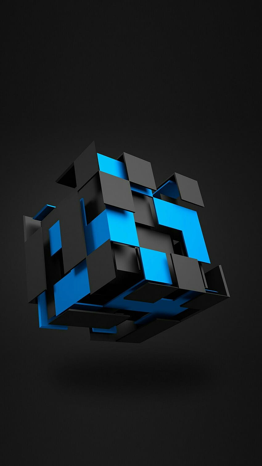Noir Et Bleu Pour Mobile, Noir - Noir, Cube Bleu Fond d'écran de téléphone HD