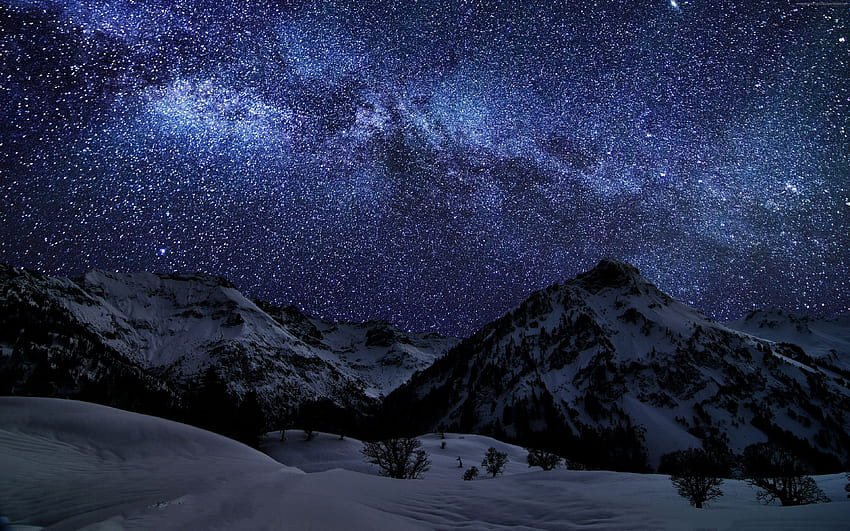 Nachthimmel , Weltraum: Nachthimmel, Nachtstadt, Erde, Himmel, Sterne, Wolken, Licht, Höhe, Mond. Nachthimmel, Nachthimmelgrafik, Nachthimmelsterne, Schneegalaxie HD-Hintergrundbild