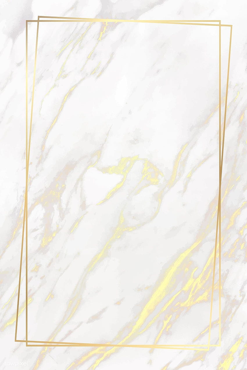 vetor premium de moldura dourada retangular em mármore amarelo Papel de parede de celular HD