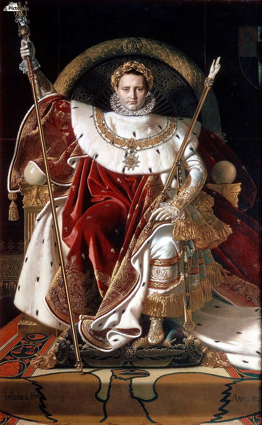 皇帝の玉座に座るナポレオン ジャック・ルイ・ダヴィッド HD電話の壁紙