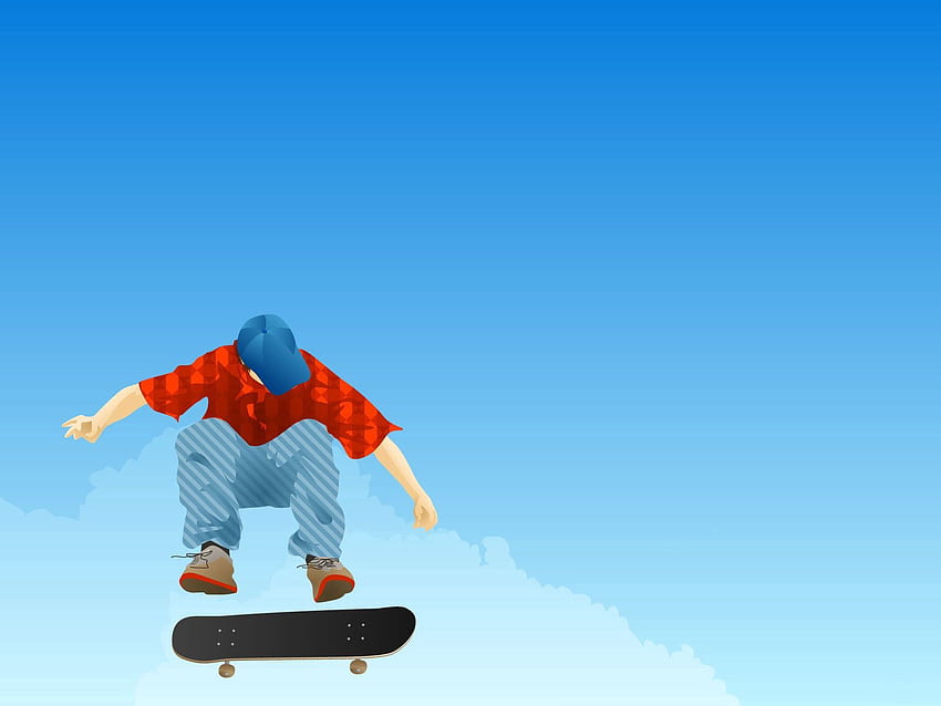 Vektor, Cap, Bouncing, Lompat, Guy, Pakaian, Skateboard Wallpaper HD