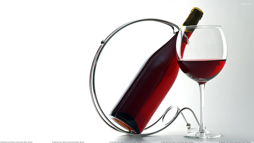 Red Wine Glass N Bottle In Stand HD wallpaper