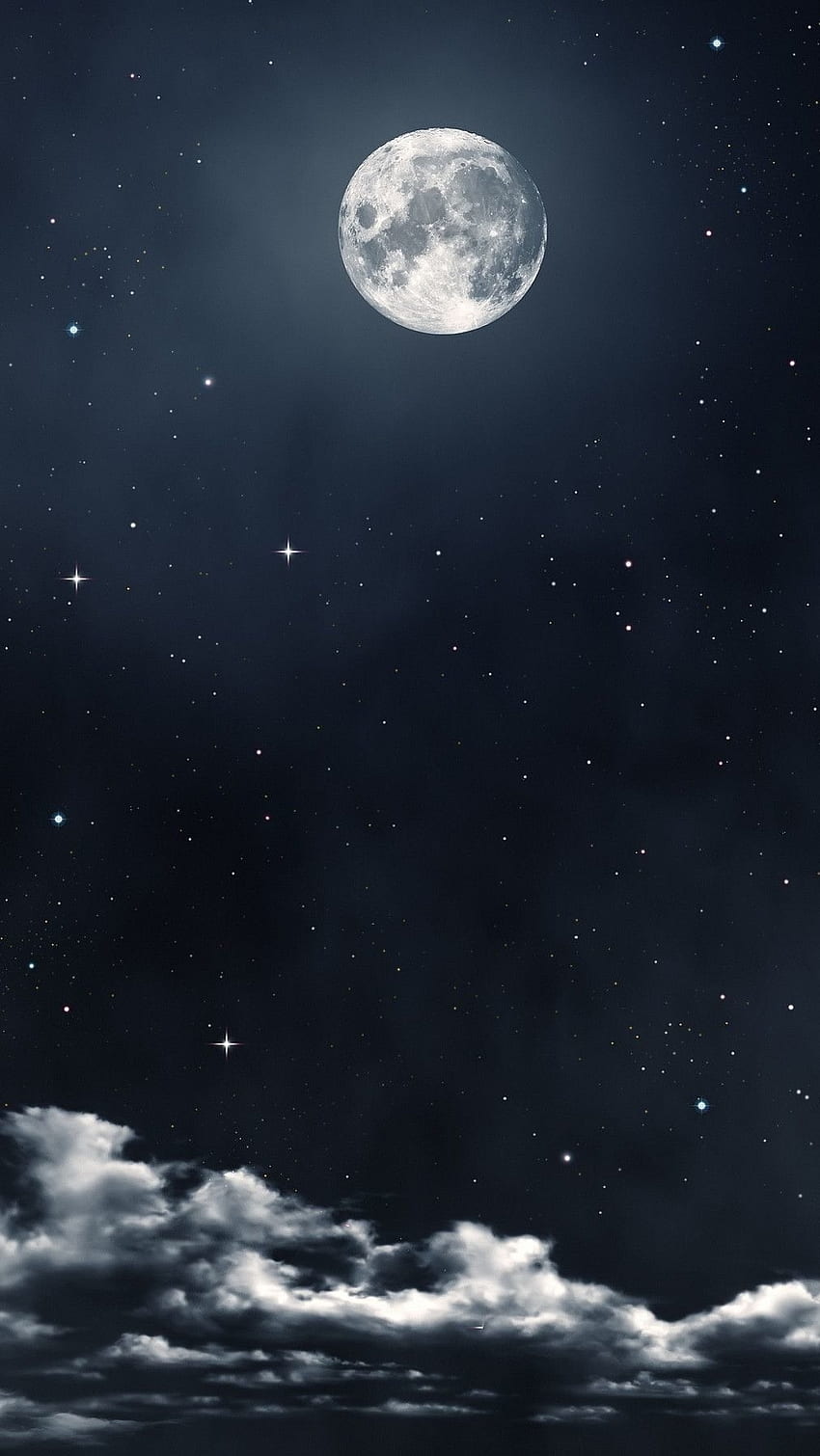 Night Sky and moon 4K wallpaper download