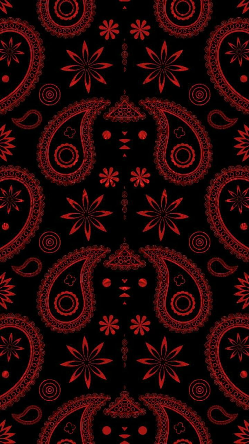 red background, Bandana Pattern HD phone wallpaper