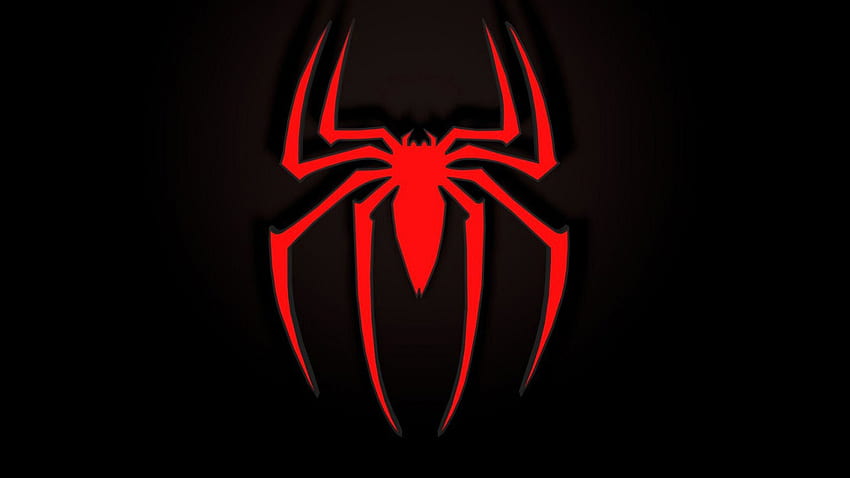 Logo Spiderman, Spider-Man nero e rosso Sfondo HD