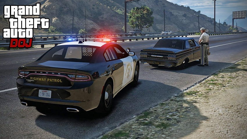 GTA 5 Rollenspiel – DOJ 220 – Polizei fährt mit (Zivilist). Gta HD-Hintergrundbild