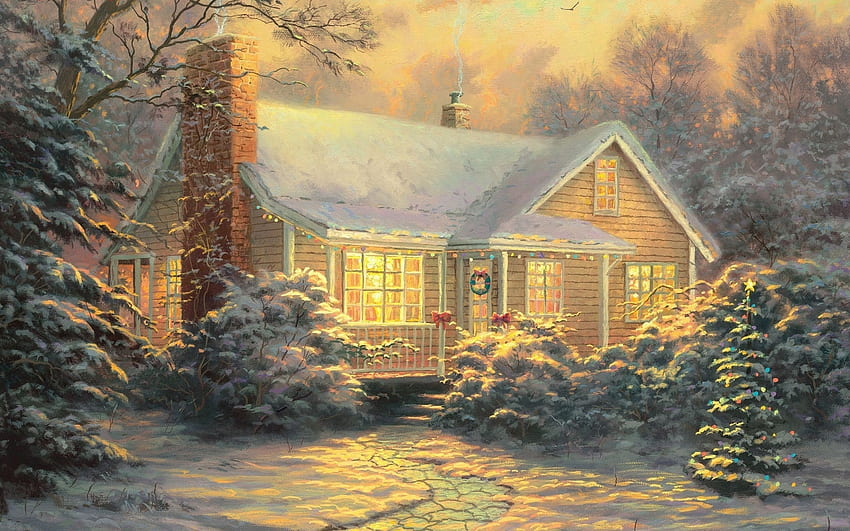 วันหยุด, บ้าน, คริสต์มาส, คริสต์มาส วอลล์เปเปอร์ HD