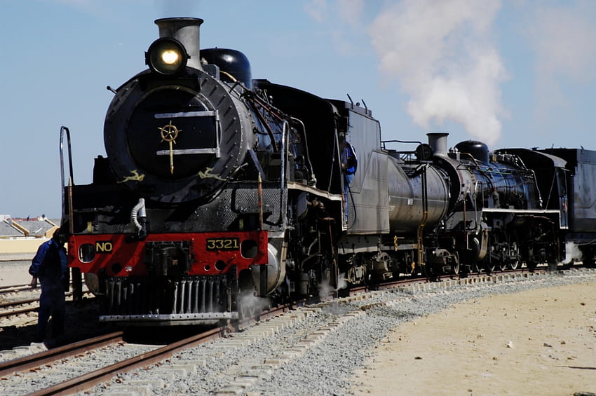 Locomotives, afrique, namibie, train, vapeur, chemin de fer Fond d'écran HD