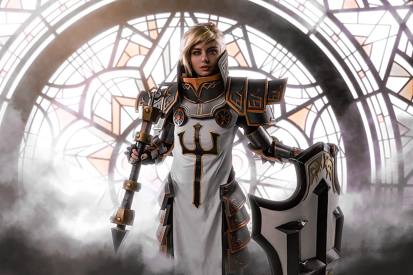 Modèle de fille magnifique, Crusader, Diablo III Fond d'écran HD