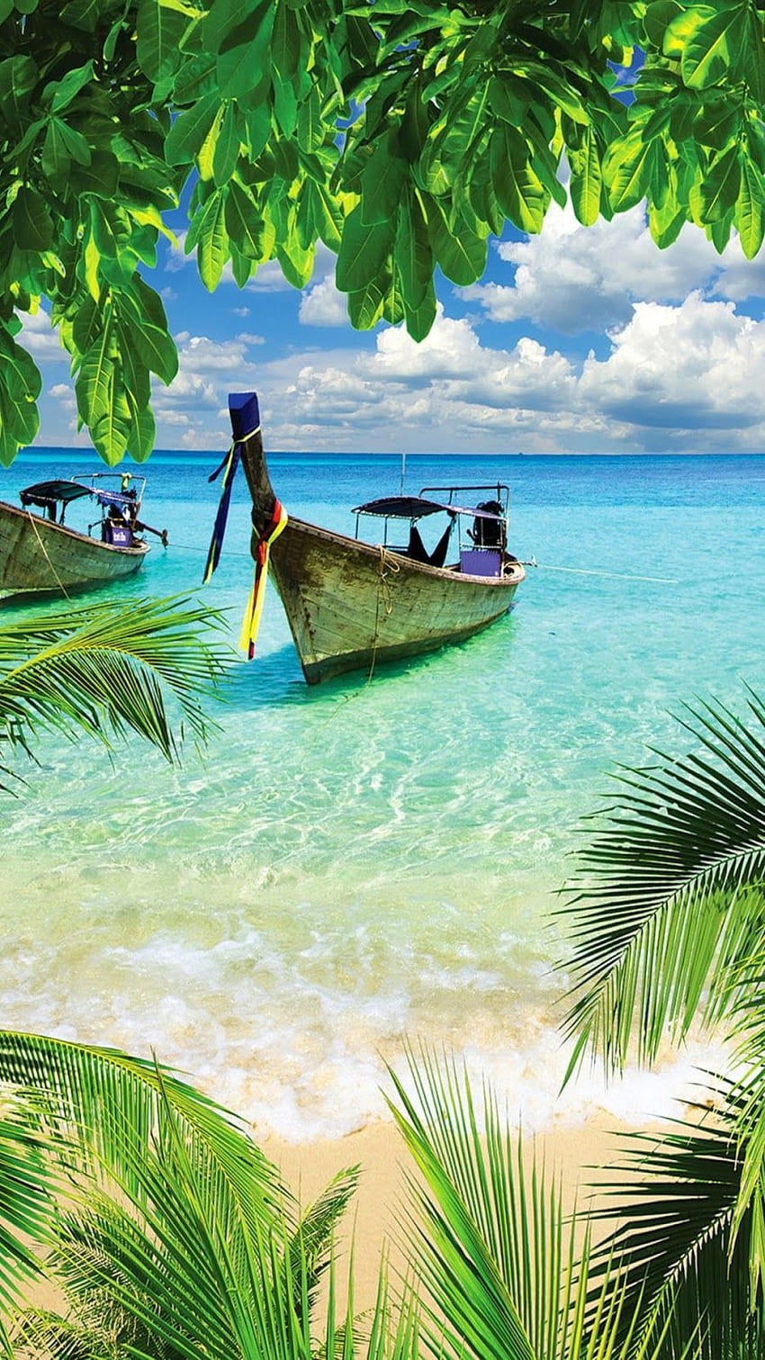 ビーチと島。 Androidの場合、Tropical 8 Plus HD電話の壁紙