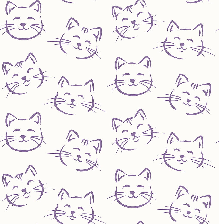 Ebern Designs Kinder Cat 33' L x 20.5 W Roll, Black and White Cat Art HD phone wallpaper