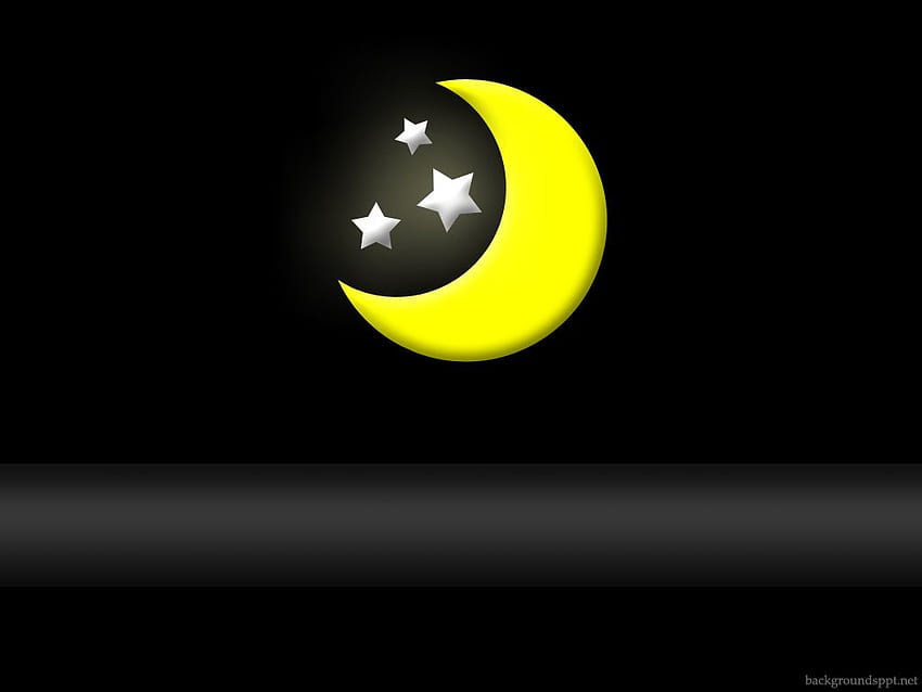 Scenario notturno luna e stelle PowerPoint Background - PPT Background, Moon and Stars Cartoon Sfondo HD