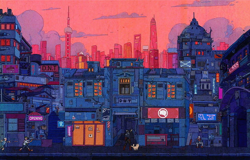 HD cyberpunk robot city wallpapers