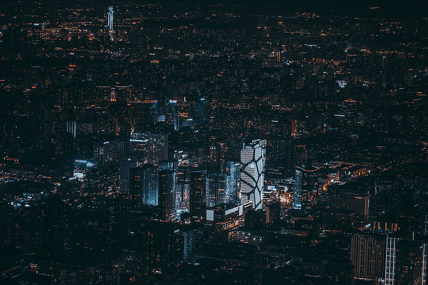 High Rise Buildings, Beijing, China, Night City HD wallpaper