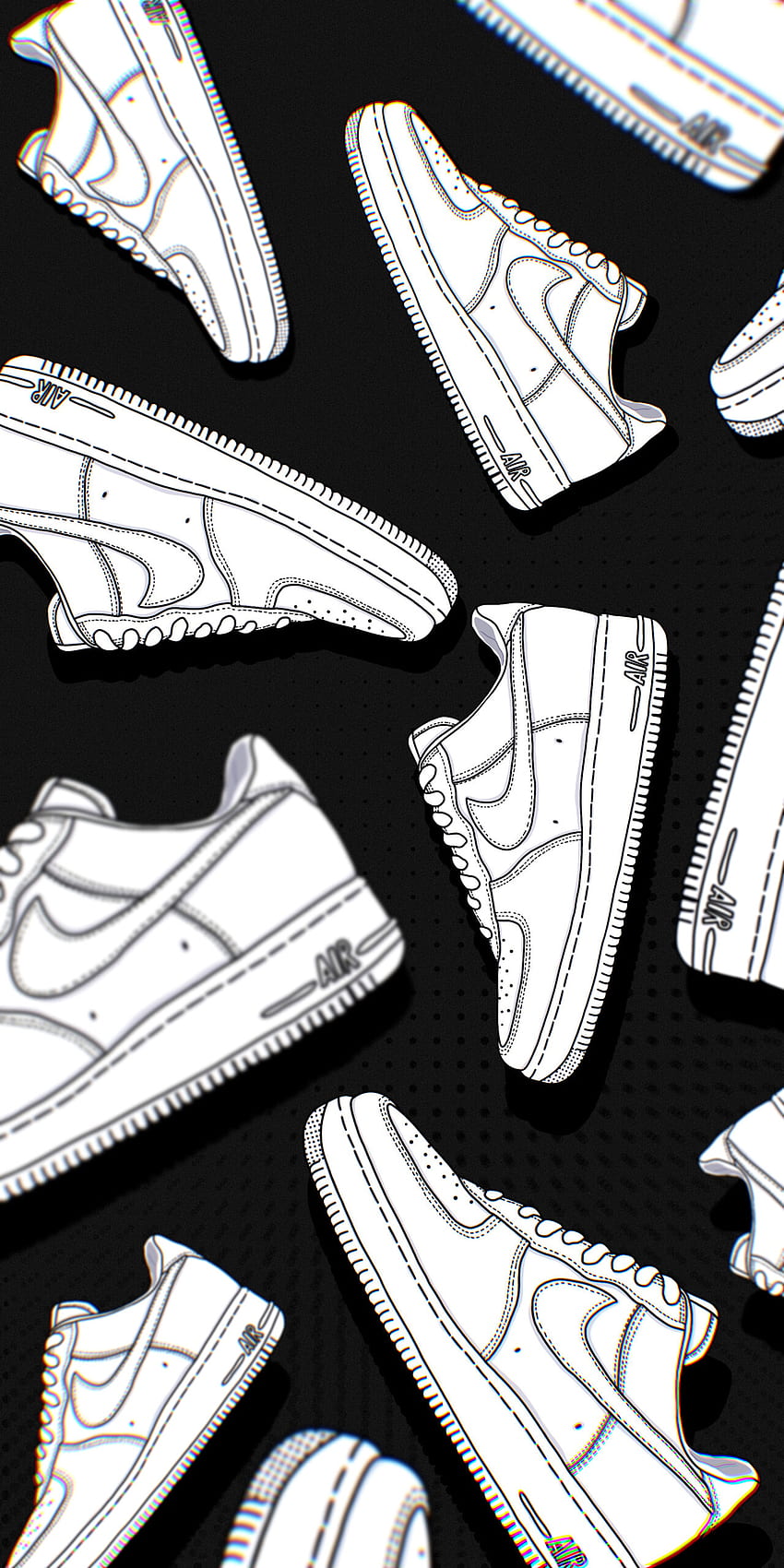 Обувки Nike Air Force 1 бяло и черно, черно Air Force HD тапет за телефон