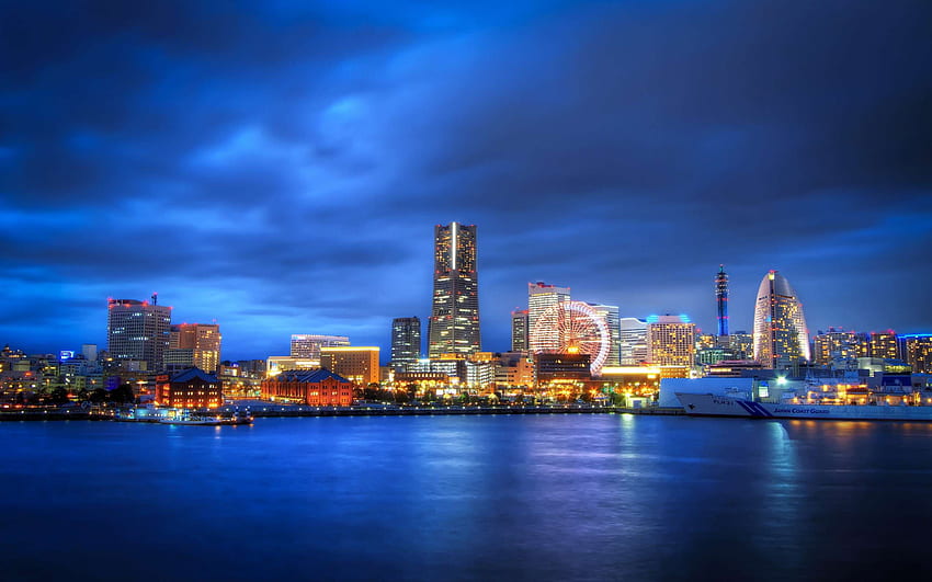 City Yokohama Skyline Japan - Cool PC, 밤의 요코하마 HD 월페이퍼