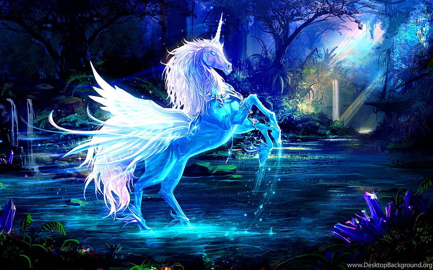 Magical Animals Unicorns Pegasus Night Fantasy . Background, Magical Laptop  HD wallpaper | Pxfuel