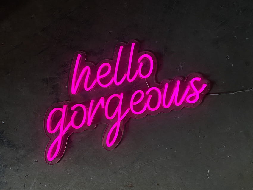 Letrero de neón LED Hello Gorgeous - Neon Mfg fondo de pantalla
