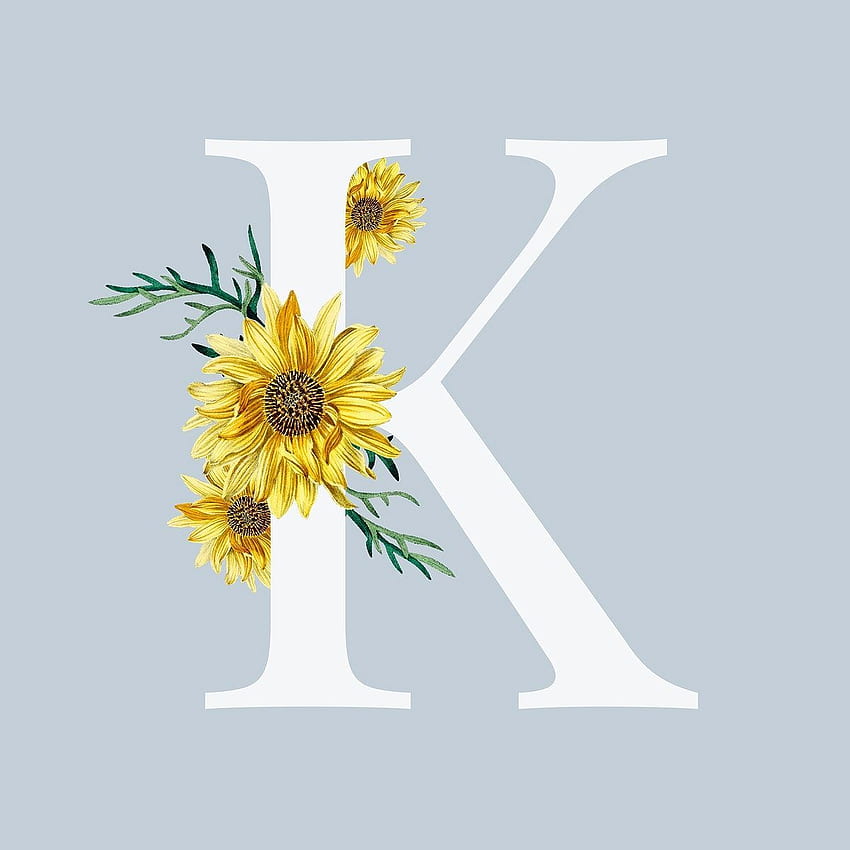 premium illustration of K floral alphabet lettering psd 2564498. Vector , Cómo dibujar manos, Alfabeto de letras y K lindo fondo de pantalla del teléfono