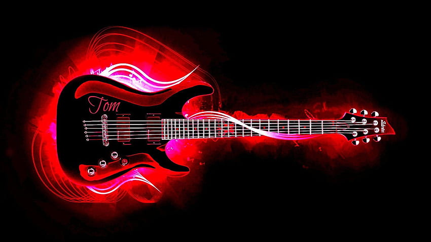 Guitar On Fire .dog, Abstract Guitar HD wallpaper