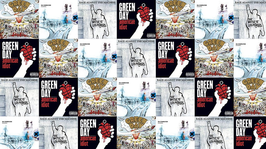 Green Day Dookie Radiohead Ok Computer Rage Against « Tiled Fond d'écran HD