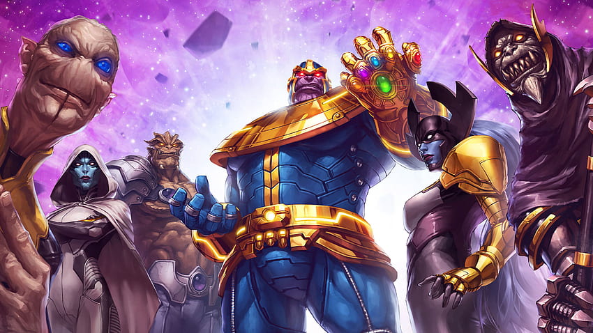 Mobile game, Thanos and his team, Marvel: Contest of Champions HD wallpaper