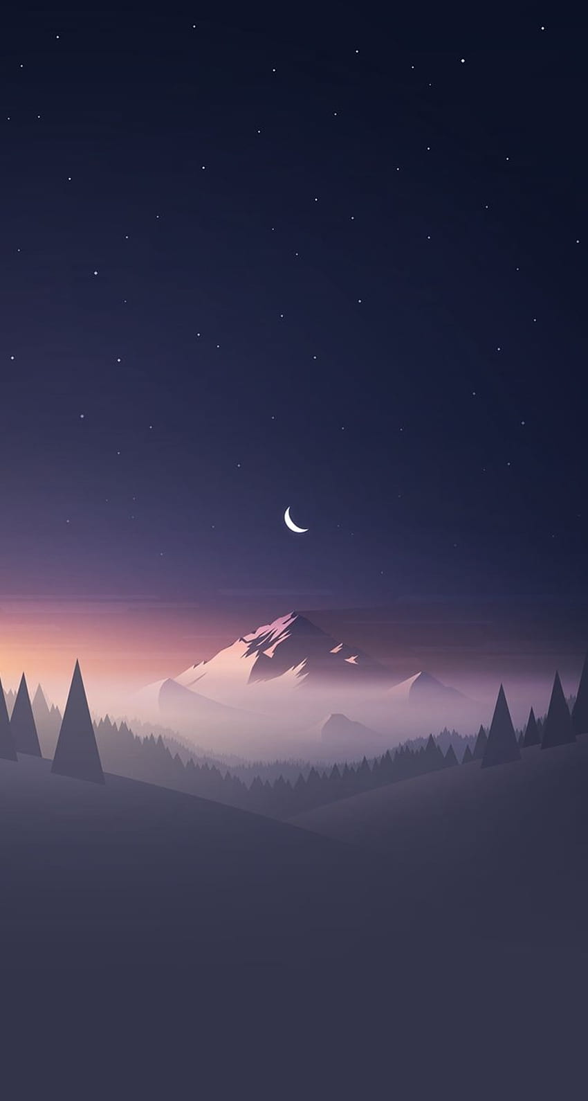 Mountain Stars Moon IPhone . Poze de fundal, Tendințe, Mountains and Stars HD phone wallpaper