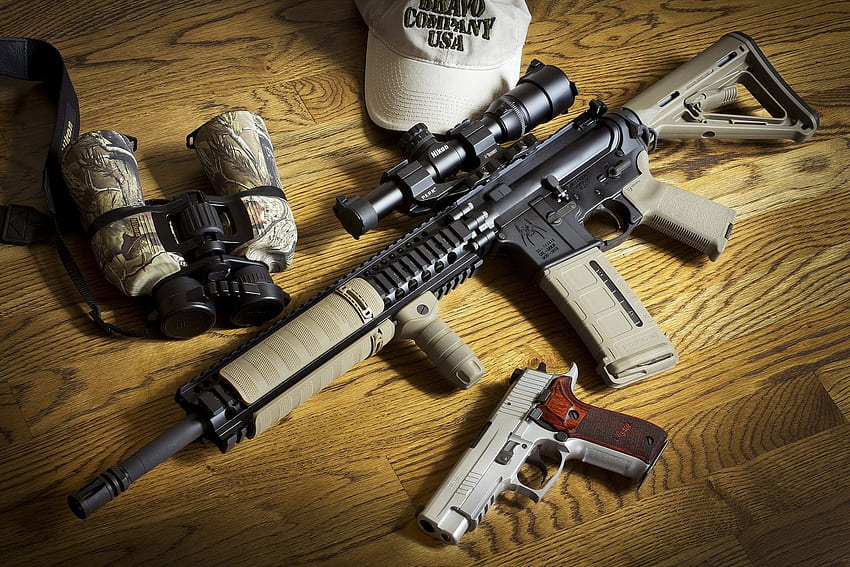 sig p226 gun ar-15 bcm senapan serbu kacamata senjata Wallpaper HD