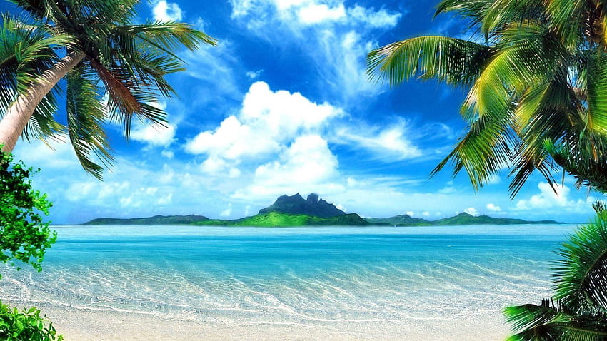 Тропически плаж, тропически с висока разделителна способност HD тапет