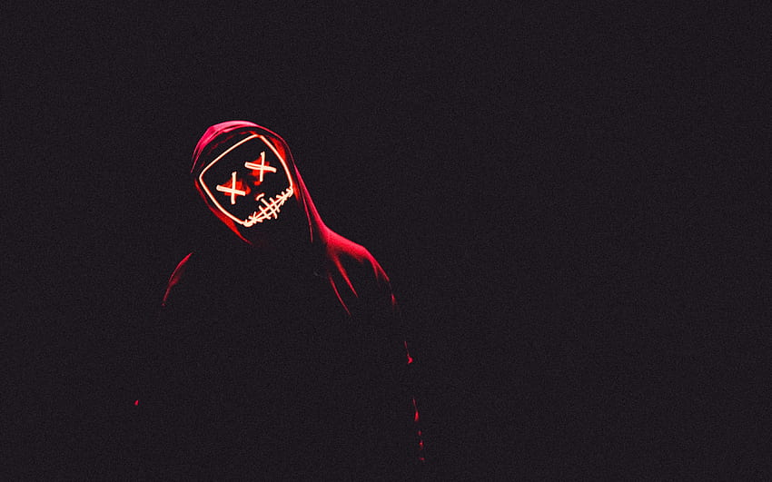 маска, качулка, анонимен, тъмен, човек HD тапет