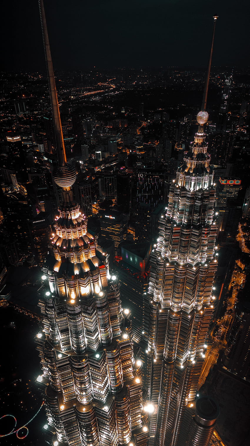 Cities, Building, View From Above, Night City, Skyscrapers, Megapolis, Megalopolis HD phone wallpaper