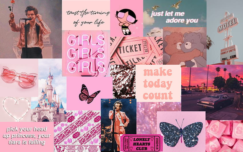 Pink Aesthetic Laptop Collage (Page 1) HD wallpaper