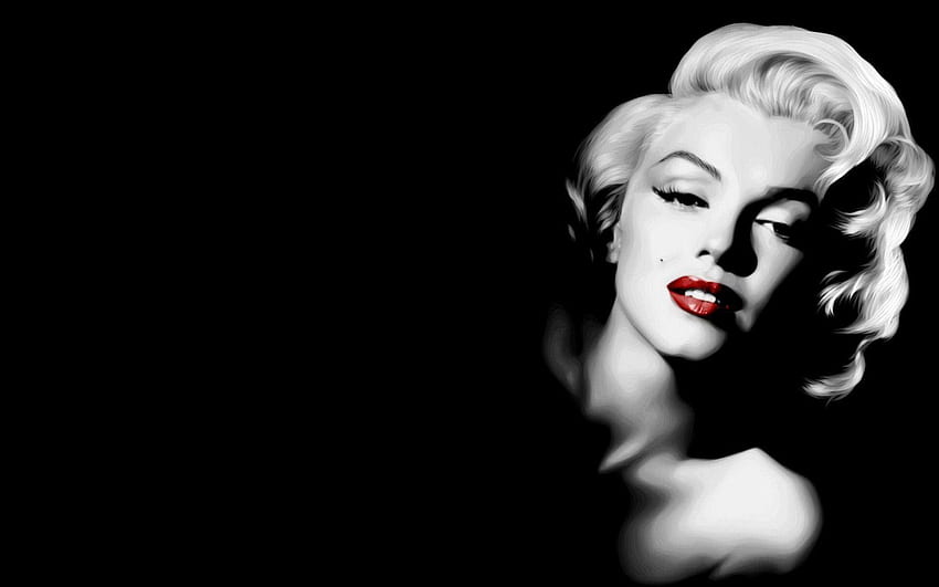 Artistic Marilyn Monroe Background - Marilyn Monroe, Lipstick Black and White HD wallpaper