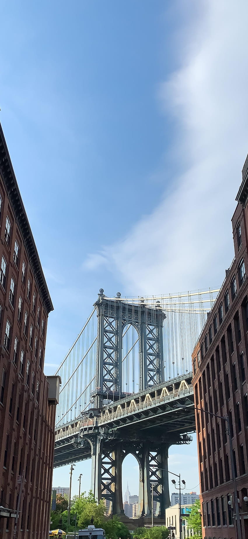 iPhone z Mostu Brooklińskiego, Dumbo Nowy Jork Tapeta na telefon HD