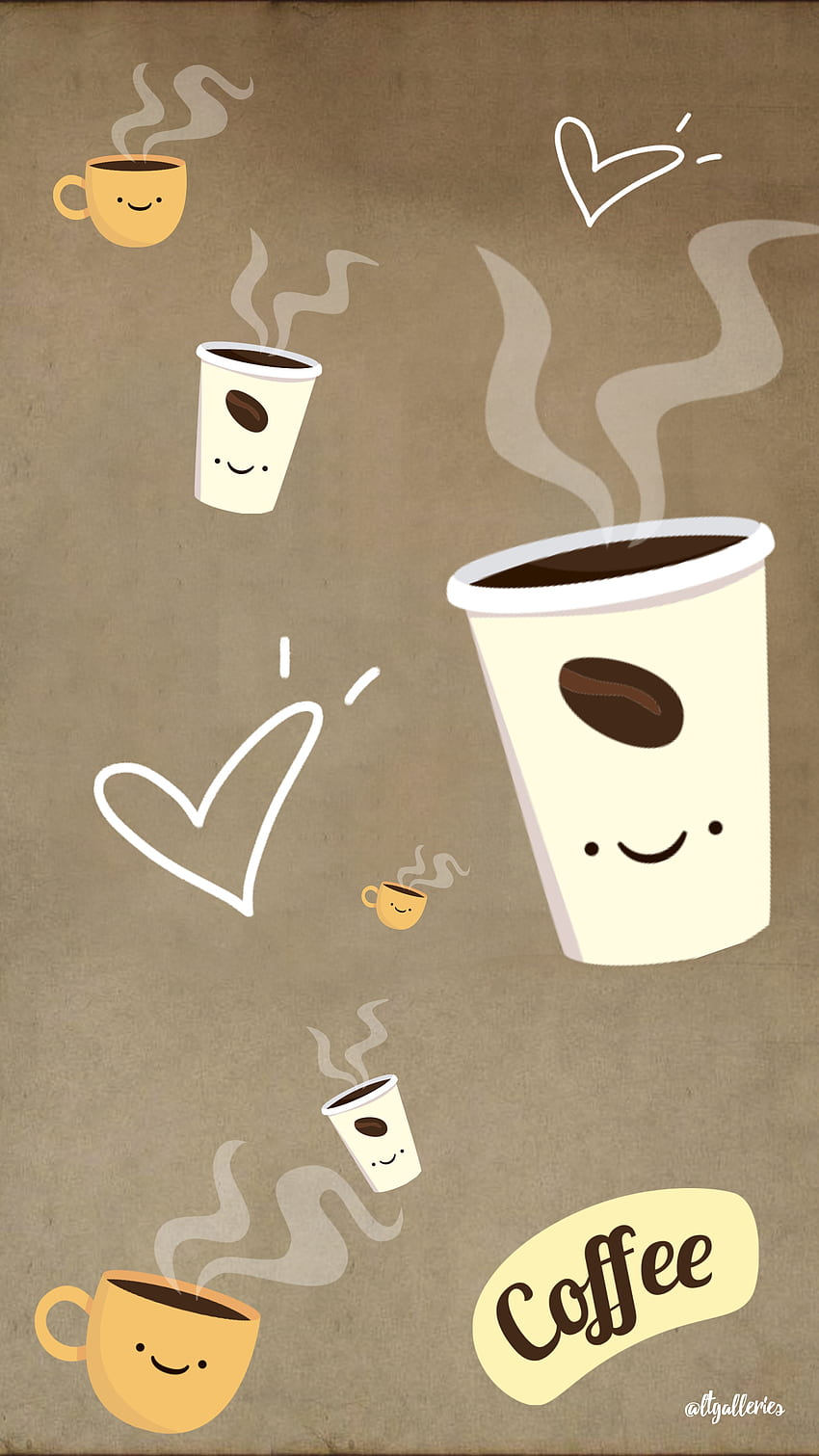 Coffee Time, caffè, java, design, marrone, tazza Sfondo del telefono HD