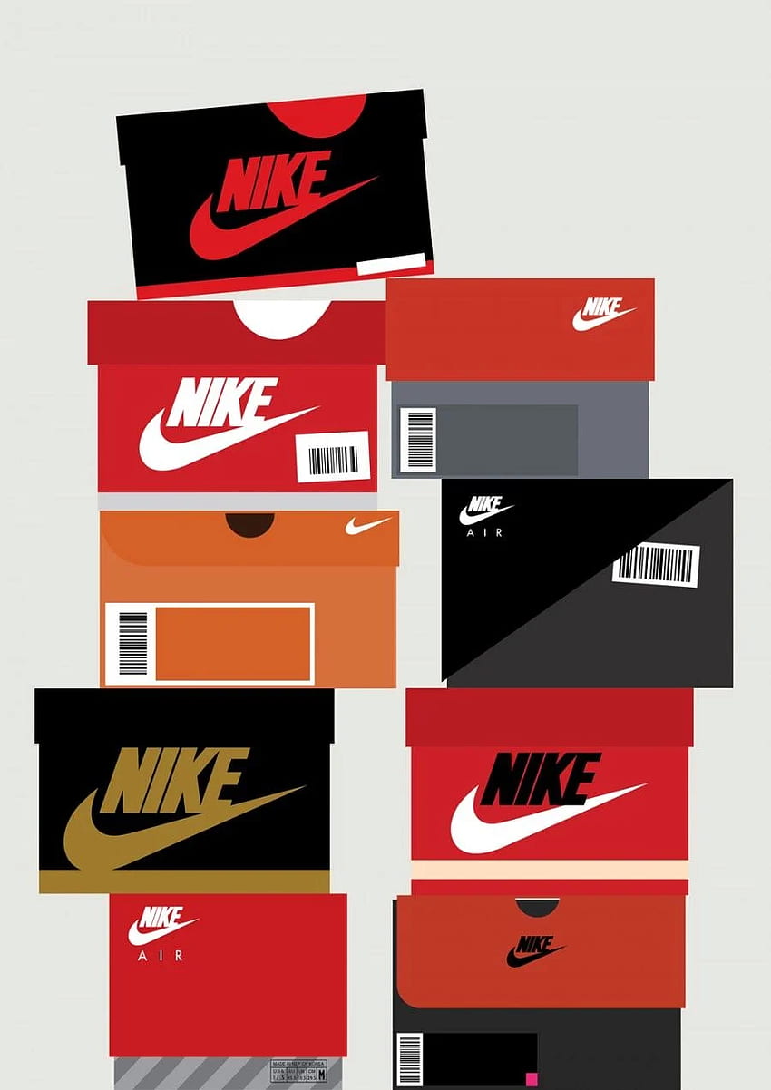 Grafika na pudełku po butach Nike. sneakerhead. Trampki, pudełko na trampki Tapeta na telefon HD