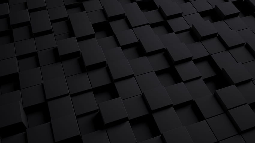 3D, кубове, квадрати, черно тъмно HD тапет